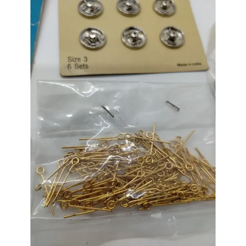 Lot of Vintage Sewing Snap Fasteners - Various Sizes Colors and Brands